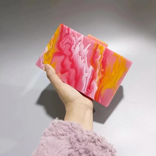 Image of Acrylic Clutch Purse for Women Colorful Evening Handbag Geometric Marbling Box Bag with Detachable Chain