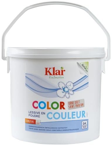Klar eco Sensitive Color Pulver 4,750kg, ohne Duft, 94 Waschladungen, für Allergiker, vegan