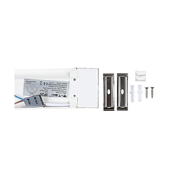 V-TAC 10W 1ft LED-Lichtleisten Integrierte Röhrenlampe 3000K Warmweiß 300x74x24mm Wand- und Deckenbeleuchtung 30000h… – Bild 7