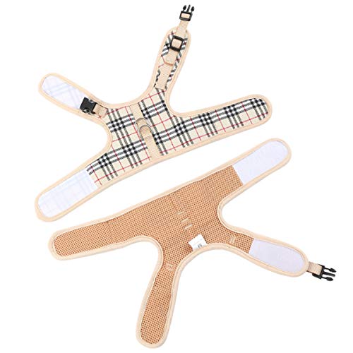 WZPB Cat Harness and Leash Set- Adjustable Soft Mesh Cat Harness for Walking Escape Proof (M, Beige)