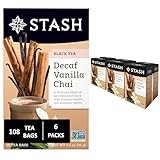 Stash Tea Decaf Vanilla Chai Tea, 18 Count Tea Bags in Foil (Pack of 6)