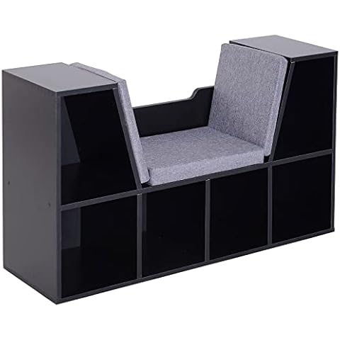 HOMCOM Bücherregal mit Sitzhocker Sitzbank Sitzbänke & -truhen Cover