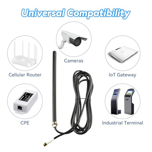 Antenne 4G LTE omnidirectionnelle avec SMA mâle et support mural fixe - 5