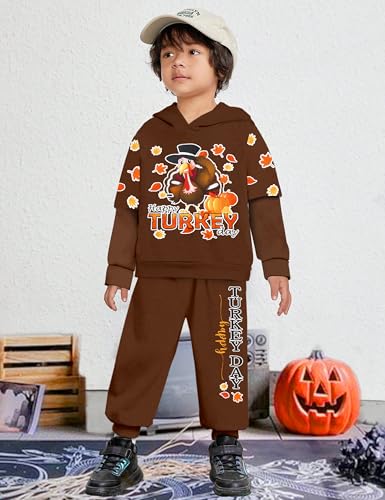 Image of Toddler Boy Clothes Dinosaur Printed Hoodies Toddler Clothes for Boys Long Sleeve Sweatpants Set T-Rex Outfits 3-7t