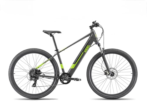 E-Bike Rockblazer 25 BlackGreen, Bicicletta Elettrica, Motore 250W, Fino a