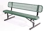 Coated Outdoor Furniture B6WBP-GRN Heavy Duty Park Bench with Back Portable Frame, 6 Feet, Green,...