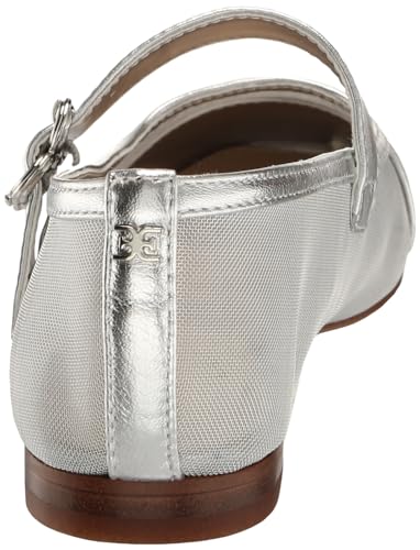 Sam Edelman Women's Miranda Mary Jane Flat, Soft Silver, 63