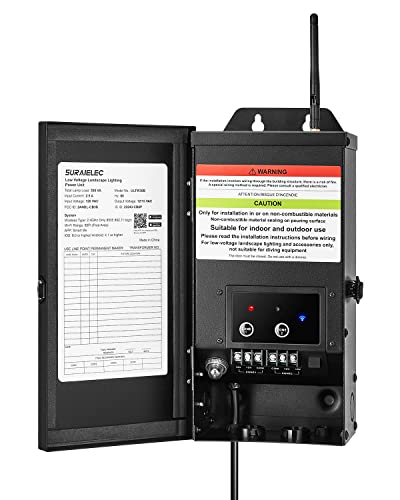 Suraielec Smart Wi-Fi Low Voltage Transformer, 200W Indoor Outdoor Landscape Lighting Transformer With 2 Zones, 120V Ac To 12V 15V Ac Multi Tap Power Supply, Works With Alexa & Google Assistant #TOP9