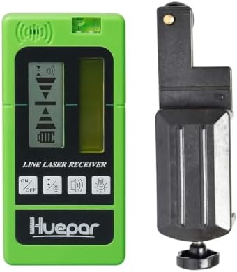 Huepar LR-5RG Laser Receiver, Up to 200ft Green and Red Beam Laser Detector, Compatible Only with Huepar Laser Levels with Pulse Mode Function,