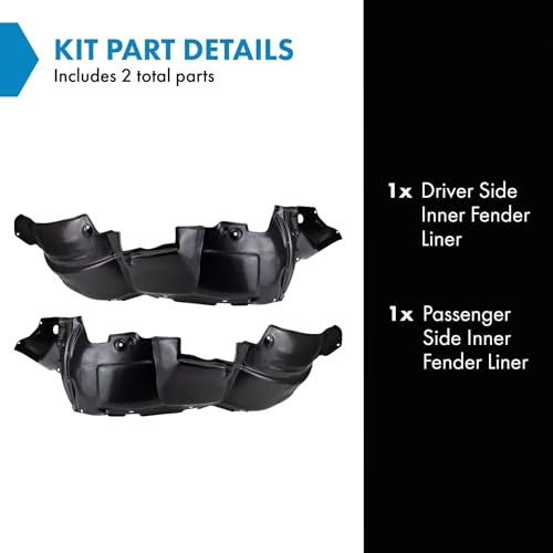Image of TRQ Inner Fender Liner Set Compatible with 2001-2003 Toyota Highlander TO1248131 TO1249131