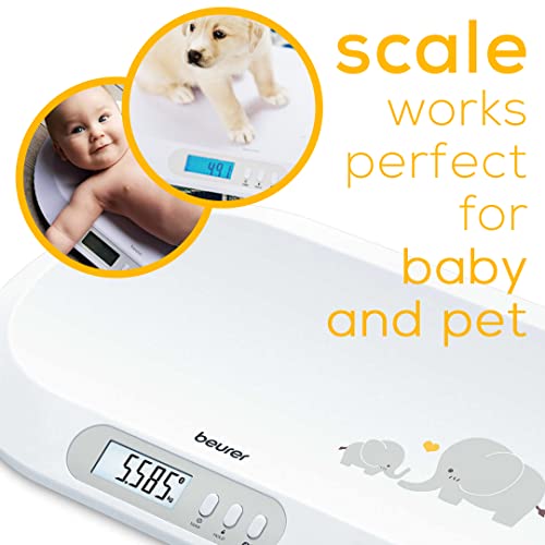 Beurer BY90 Baby Scale, Pet Scale, Digital, with Measuring Tape, tracking weight with App | For: Infant, Newborn, Toddler /Puppy, Cat - Animals | LCD Display, weighs Lbs/Kg/Oz Highly accurate by Beurer - Image 7
