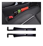 Tioollev 2PCS Car Seat Gap Filler, Automotive Seat Organizer Fill The Gap Between Seat and Console, Universal Car Storage Box Inserts Fill The Gap Between Seat &Console for Coins Wallets Keys (Black)