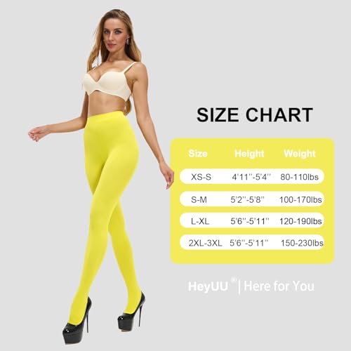 Image of HeyUU Women's 80D Ultra Soft Opaque Tights, High Waist Solid Color Footed Pantyhose with 29 Colors