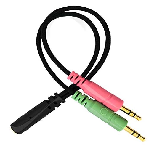 Headset Mic and Audio Splitter Cable,Headphone Stereo Y Jack Splitter Adapter, Male 3.5 mm to 2 Port 3.5 mm Famale for PC,Earphone,Tablet,PS4,Xbox one (Black)
