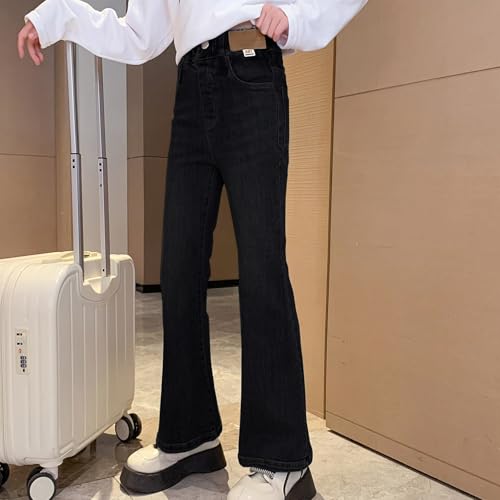 MEILONGER Girls Bell Bottom Jeans Kids Wide Leg Flared Denim Pants with Elastic Waistband Size 8,10-12,14-16,18-204
