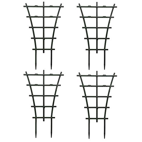 Anpatio 4 PCS Mini Trellis for Potted Plants Lattice Plastic Potted Plant Support 9 X 2 Inches Small Lattice for Plants for DIY Potted Climbing Plant Vines Vegetables Flowers Patio Supports Dark Green