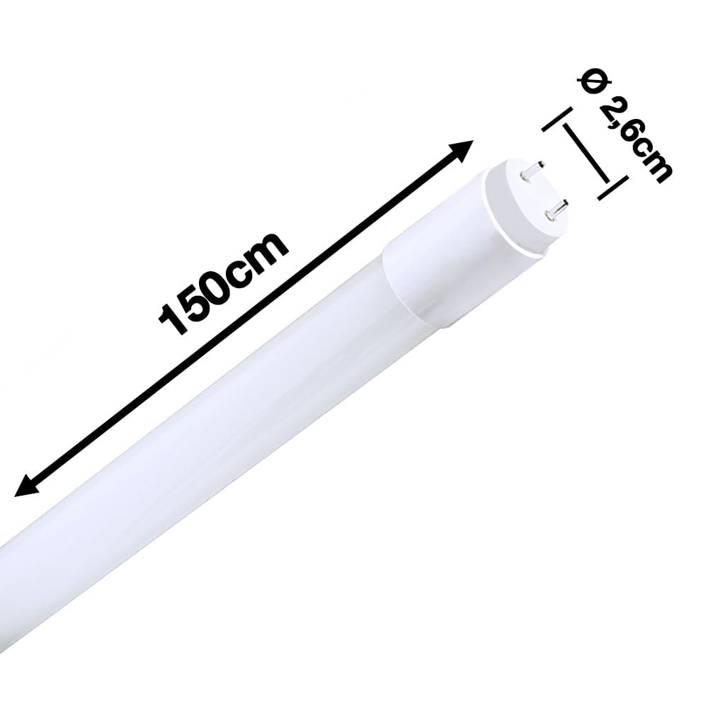 Europalamp - Tubo de neón LED 25 W, 150 cm, T8 blanco, gama Pro (4500 K, blanco neutro, 15)