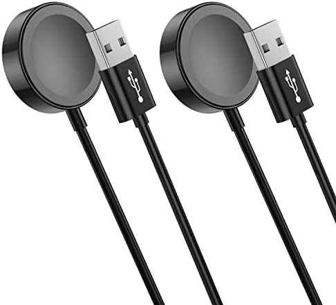 JUD 𝟮𝟬𝟮𝟯 𝐔𝐩𝐠𝐫𝐚𝐝𝐞𝐝 for Apple Watch Charger 2 Pack 3.3FT/1M, for iWatch Magnetic Fast Charging Cable for iWatch Charger Series 8/7/6/5/4/3/2/1/SE, Black