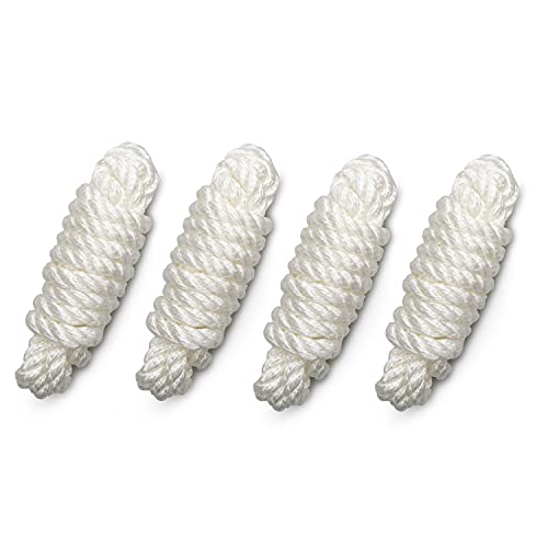 New England Ropes 3/8 x 25' Nylon Double Braid Dock Line - White/Gold w/Tracer