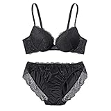 [ピーチ・ジョン] 【寄せ上げ ふっくらバスト 総レース ブラジャー ショーツセット】 なちゅこれシンプルレース ブラセット 上下セット ブラック C75