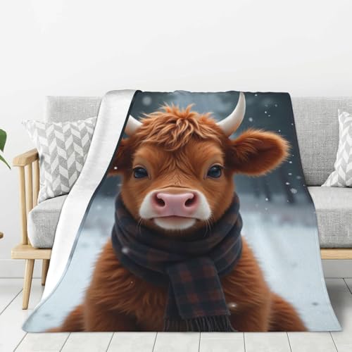 Manta de felpa de franela con estampado de nogal y ternera para sofá, cama, súper suave, ligera, acogedora, mullida, cálida, de 40 x 30 pulgadas, para todas las estaciones