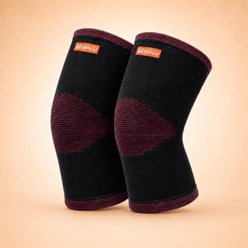 MALU HEALTHCARE Knee Cap for Knee Pain Relief | Compression Knee Support Sleeve for Men & Women | Breathable Bamboo Yarn | Patella Stabilizer for Sports, Walking, Arthritis, Gym & Recovery | Size (XXL)