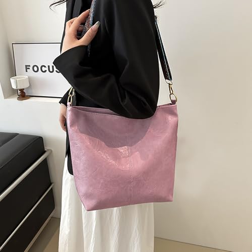 Image of Hobo Bags for Women Crossbody Bag Guitar Strap Purse Vegan Leather Shoulder Handbags Boho Purses Tote Bucket Bag