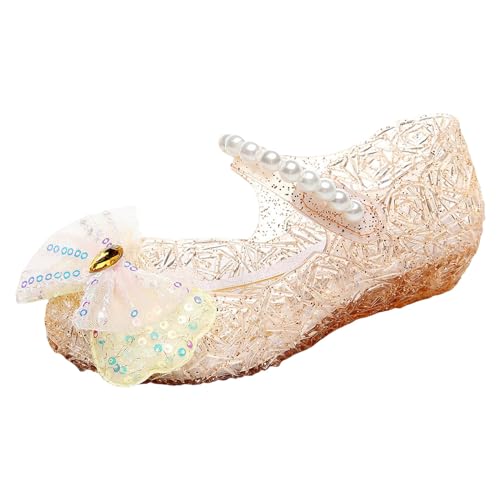 Jelly Sandals for Girls Kids Toddler Princess Sequins Bowknot Mary Jane Shoes Dance Party Wedge Pearls Dress Sandal