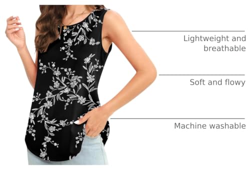 Image of Women's Sleeveless Chiffon Tank Top Business Casual Blouse Tunic Top