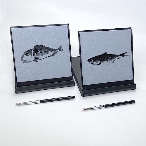 2 Pack Parallel Halo Water Drawing Board Mini Zen Buddha Meditation Drawing Board Paint with Water for Relaxation Small Travel Size Magic Drawing Watercolor with Brush
