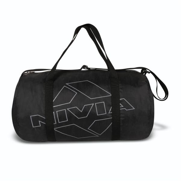 Nivia Enfold 2.0 Duffle Polyester Gym Bags, Adjustable Shoulder Bag for Men, Unisex Sports Carry Bag, 18L Quick Access Pocket, Black - Orange (Black-Grey),Capacity-18 litres