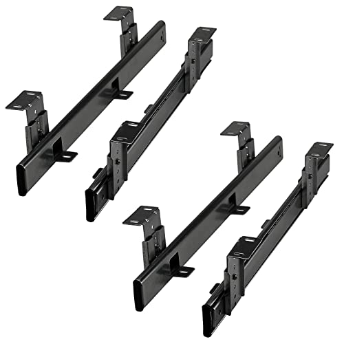 2 pares JUNKER Cajón para teclado KT1 30 H35 400 NF 400 mm negro (Parcialmente extraíble/Con soporte de montaje/Regulable en altura/Cargable hasta 30 kg) Estante para teclado para subestructura