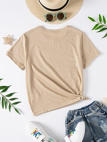 SOLY HUX Girl's T Shirts Short Sleeve Cute Graphic Tees Crewneck Cartoon Cat Print Summer Tops2