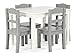 Humble Crew Kids Wood Table & 4 Chairs Set, White/Grey