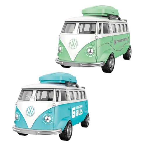 Image of Magicwand 1:36 Scale Die-Cast Metal Bus Van【Pack of 1】 with Openable Doors,Pull Back Action【Multi-Colored】