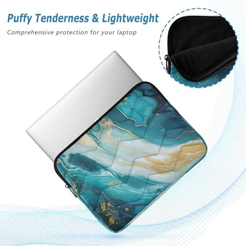 Funda para laptop 13-14 pulgadas con patrón mármol blanco y verde miniatura 5