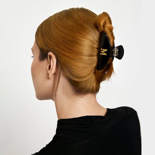 Image of CWJCYTNSN 2 PCS Hair Claw Clips for Women Non-slip Black Pink Claw Clips for Thick Thin Hair Stylish M Hair Clips Elegant Hair Accessory Girls