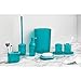 iDesign Finn Round Plastic Trash, Compact Waste Basket Garbage Can for Bathroom, Bedroom, Home Office, Dorm, College, Teal