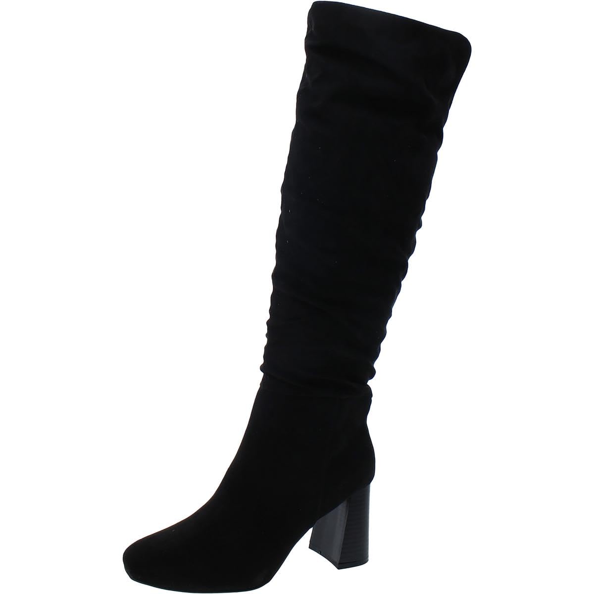 Sugar Womens Emerson Faux Suede Slouchy Knee-High Boots Black 7 Medium (B,M)