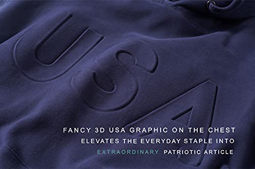 Tregene Men's Usa Flag Patriotic Hoodie Ultra Soft Casual Athletic Heavyweight Sweatshirt (Navy, X_L) #TOP3