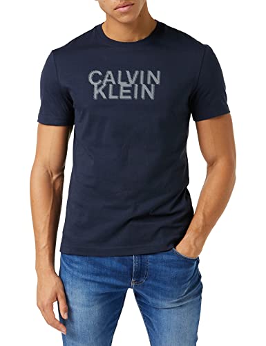 Calvin Klein Distorted Logo T-Shirt Tee, Calvin Navy, M Homme