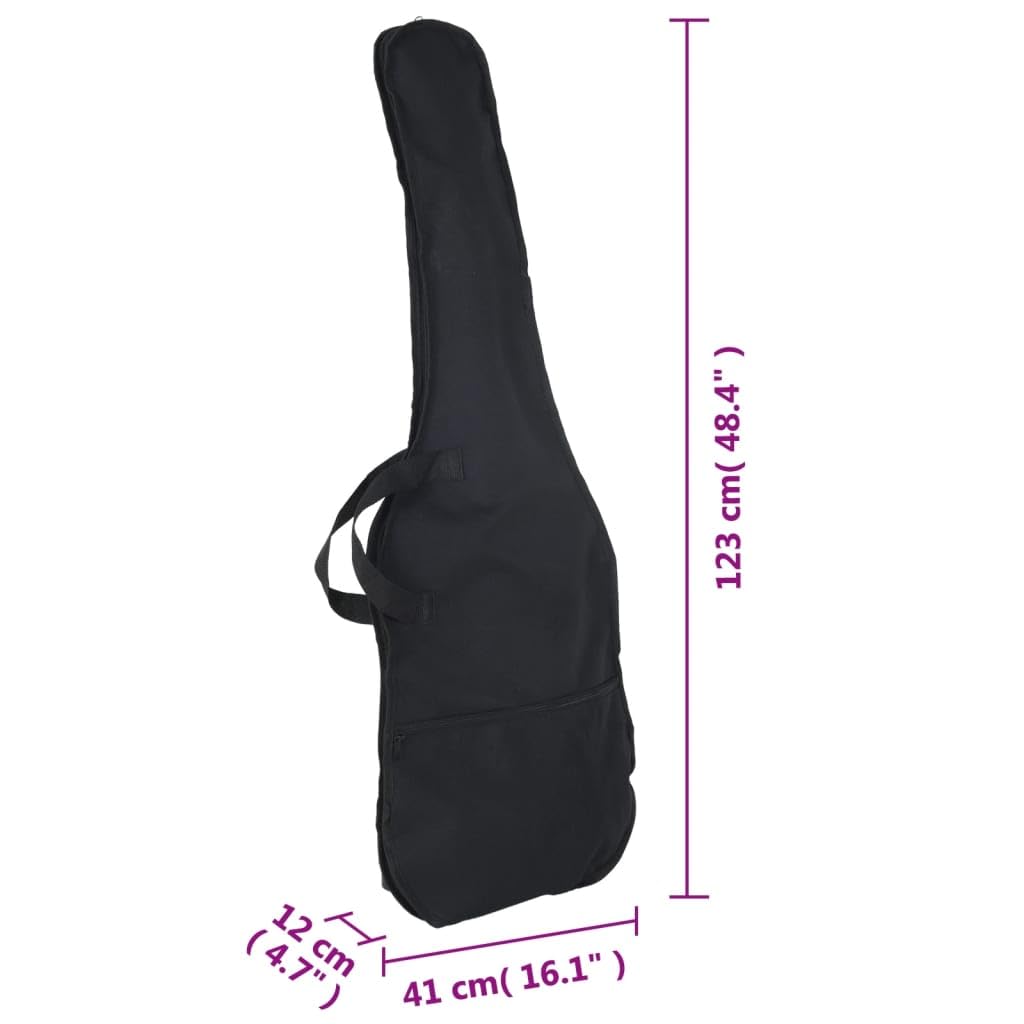 E-Bass für Anfänger mit Tasche, Schwarz, 4/4 46 Zoll, Massivholz, inklusive Stimmgerät, Plektrum, Audiokabel, Tragegurt, für Unterricht Übung Bühne Studio Band