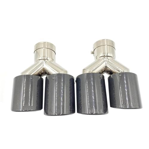 Silenciador de escape universal doble en acero inoxidable brillante con salida de 76 a 114 mm