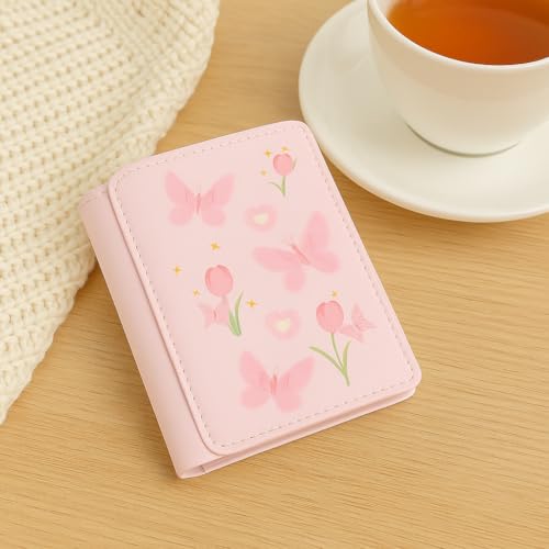 Small Wallet for Women Slim Compact Bifold Pocket Ladies Travel Mini Purse (Pink)4
