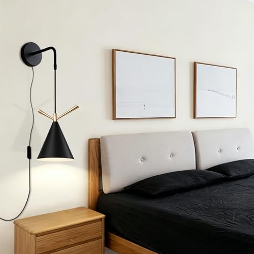 Iluminación de pared con enchufe e interruptor estilo retro