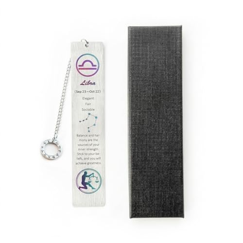 NIKOKA Libra Zodiac Bookmark, Metal Book...