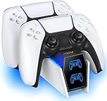 OIVO PS5 Charging Station - 2H Fast Controller Charger for PlayStation 5 DualSense, Upgrade Charging Dock With 2 Types of Cable for Dual Controllers