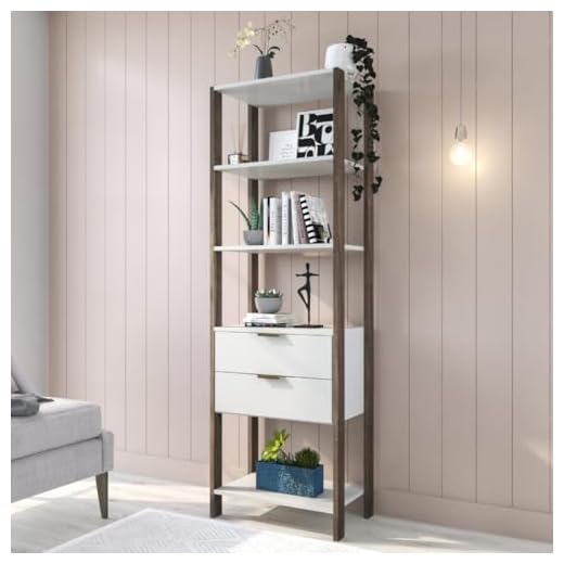 Estante Armário Em Madeira Para Livros C Prateleira E Gaveta Branca para Quarto