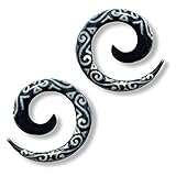 100% Handarbeit Island Piercings PAAR Dehnungsspirale Spirale Sichel Horn 8mm