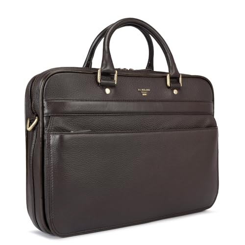 Image of Da Milano Leather Laptop Bag for Men & for Women - Fits Up To 15 inch Laptop (6166A)